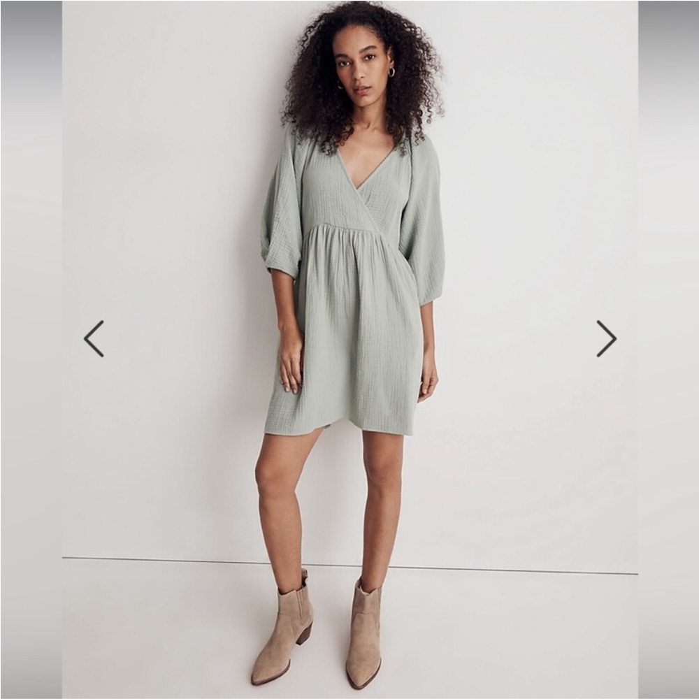 ✨ NWT Madewell Marianna Puff-Sleeve Mini Dress